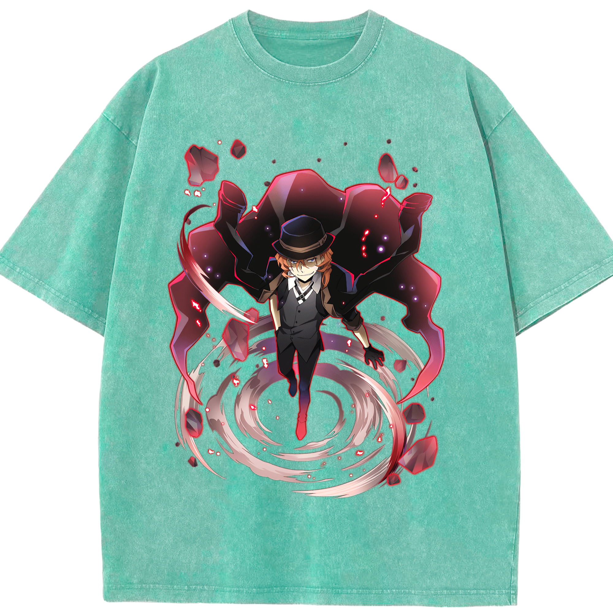 （画像用） 文豪ストレイドッグス Bungo Stray Dogs 綿100% ヴィンテージ風 半袖Tシャツ（フロントプリント）